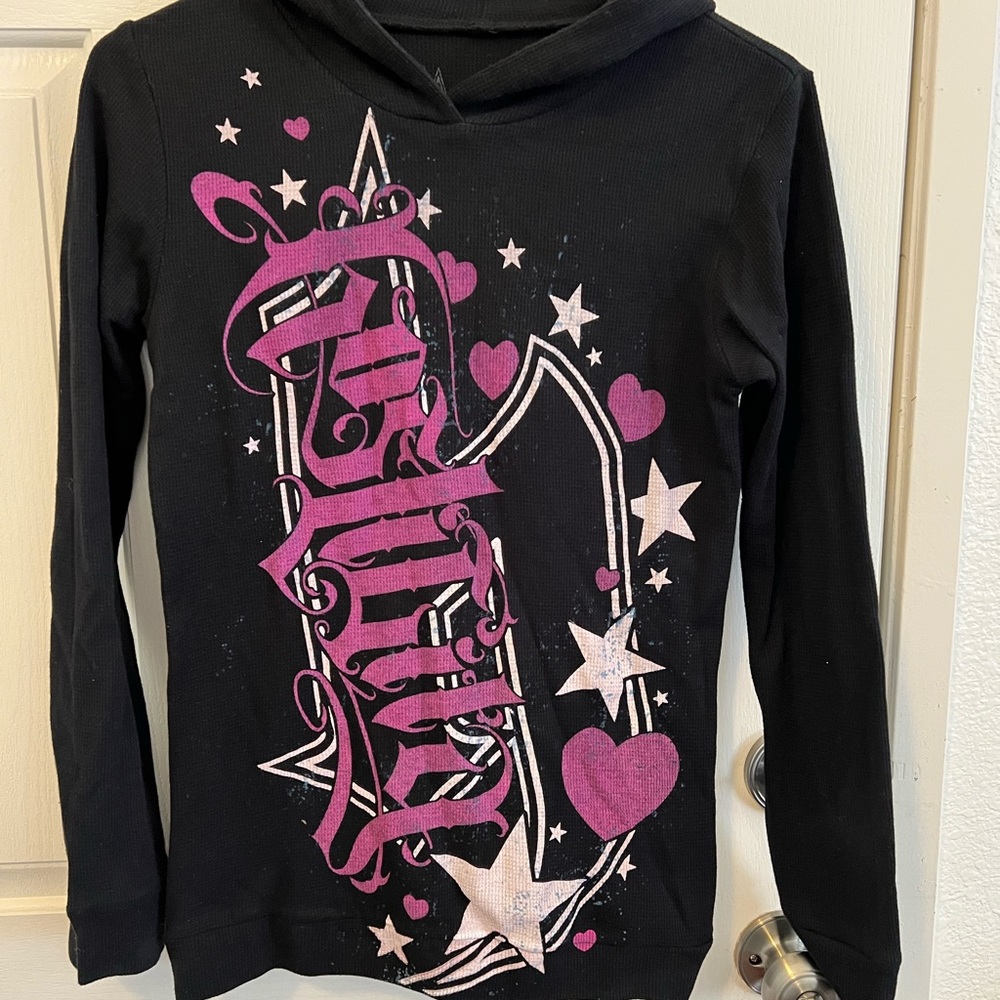 Hostility fight brand- black thermal hoodie
